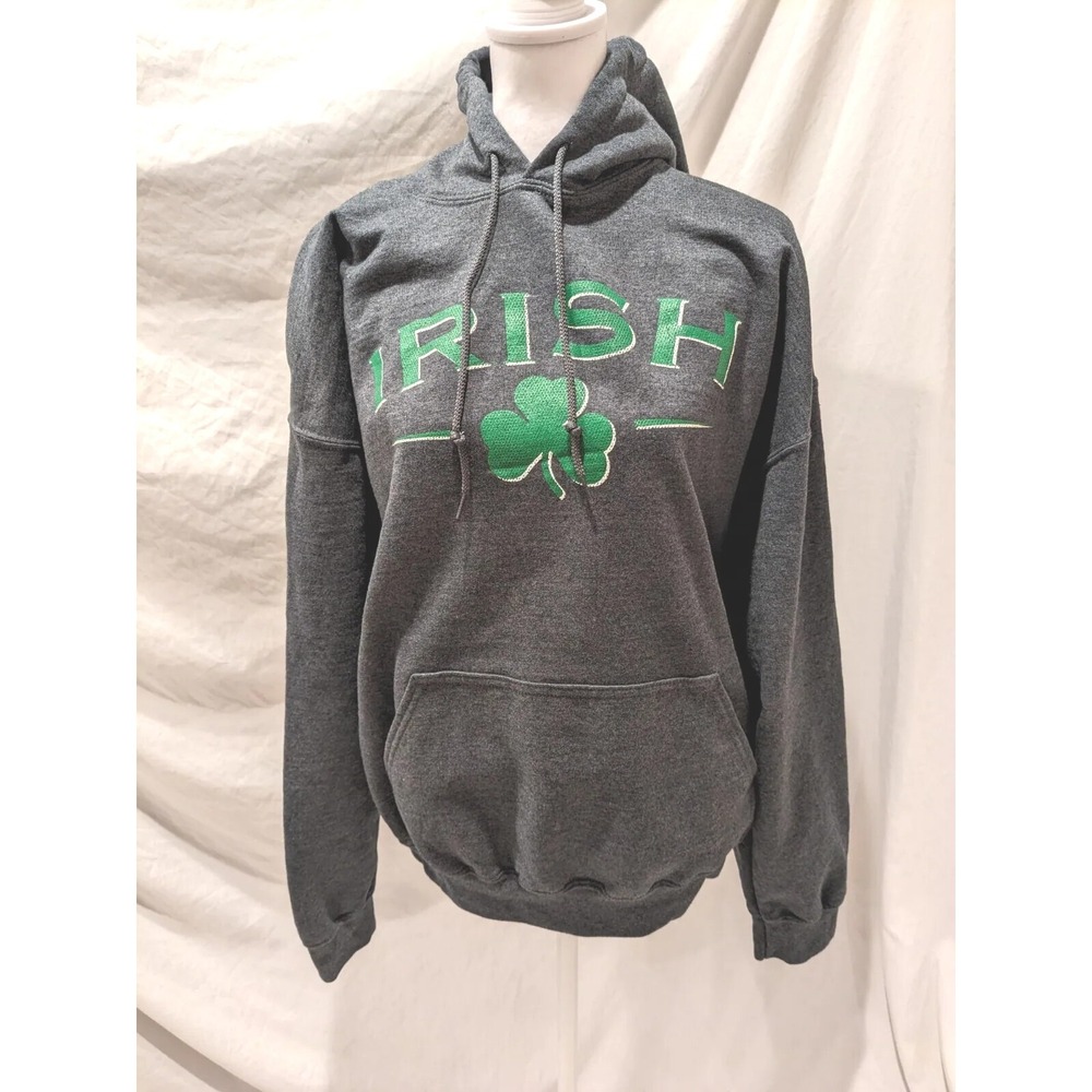 IRISH Mens/ Womens XL Hooded Sweatshirt Clover Leaf St. Patrick's Day New Cond.